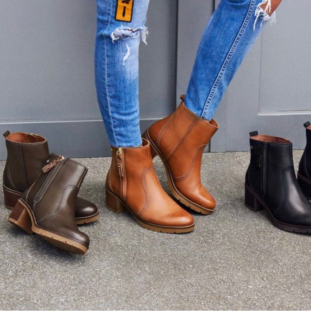Pikolinos Llanes Brandy Zip Calfskin Leather Ankle Boots Cognac Brown 8.5 9 - Picture 8 of 12